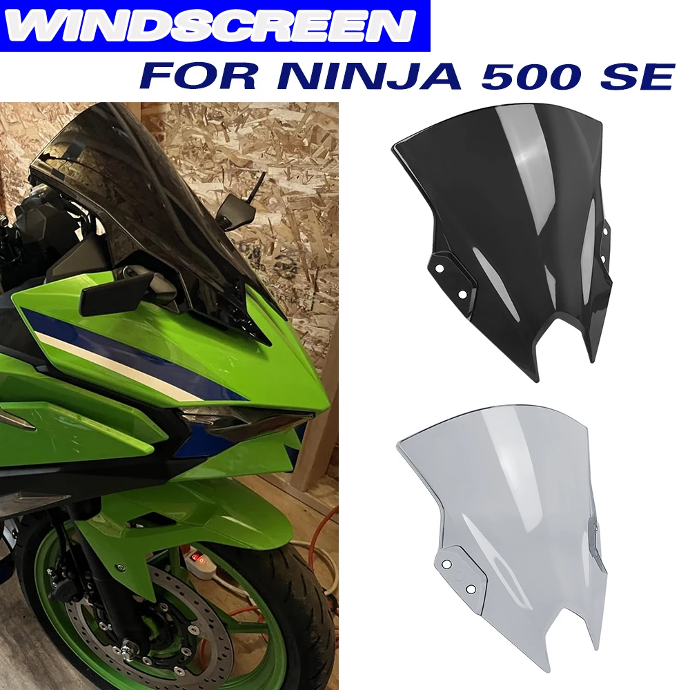 

For Kawasaki Ninja 500 SE NINJA500 2024-2026 Front Windshield Double Bubble Windscreen Visor Cover Motorcycle Wind Deflector