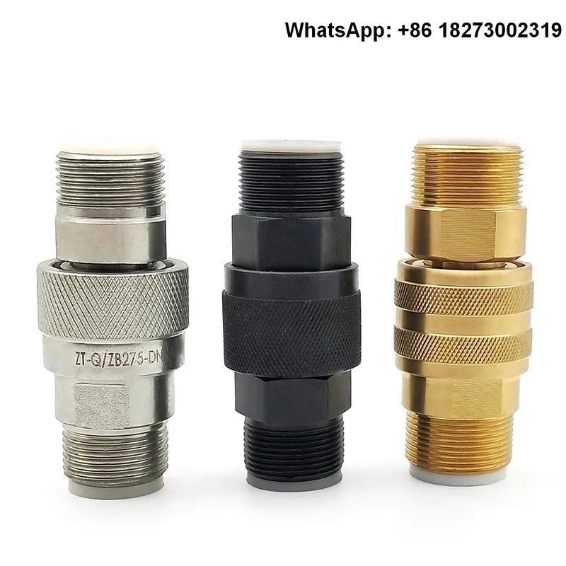 Hydraulic quick connector carbon steel QZB275 external thread hydraulic double self sealing and self closing quick connector