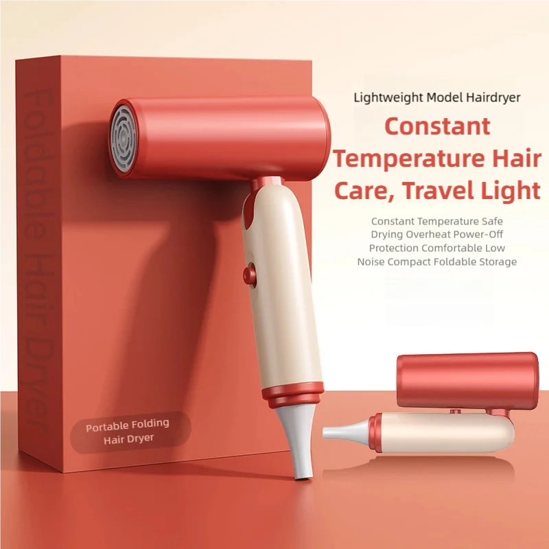 TINSOL Portable Foldable Hair Dryer, Professional Negative Ion Hair Care, Quick Drying Styling Tool, High-Speed Hair Dryer