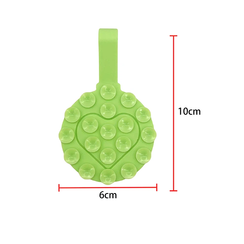 1PC Love Heart Ventosa bifacciale Maniglia portatile Tipo Staffa Ventosa in silicone Staffa per telefono cellulare