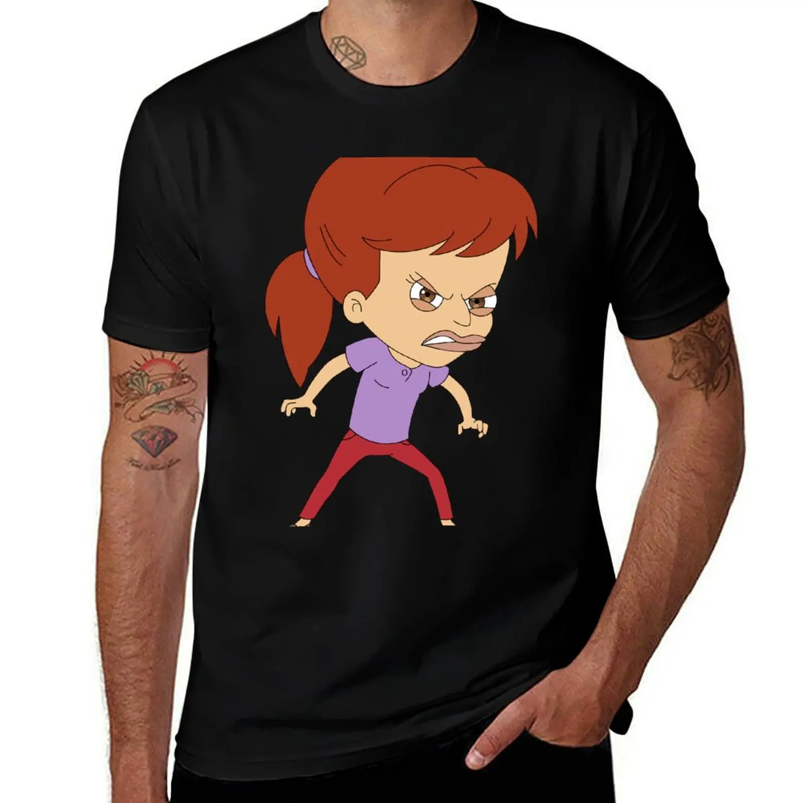Jessi - Big mouth T-Shirt Work Casual Loose Fit T-Shirt