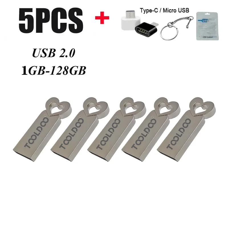 5 шт./партия, USB-флеш-накопитель, 128 ГБ, 64 ГБ, 32 ГБ