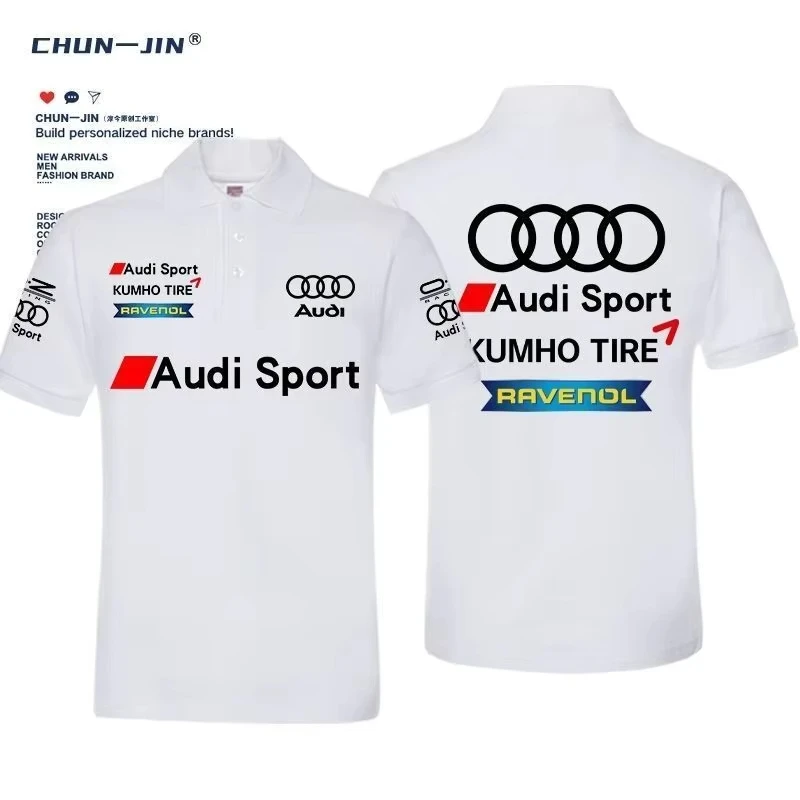 

Мужская футболка бренда Audi TCR Tour Audi Car Racing Периферийная рубашка-поло Летняя хлопковая универсальная футболка с короткими рукавами Tide Tops