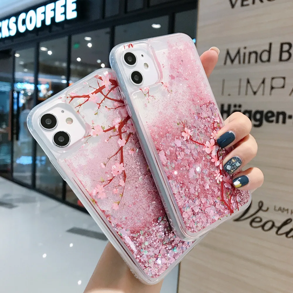 Rosa Flüssig-Quicksand-Hülle für Samsung Galaxy S24 S23 S22 S21 Plus S25 FE S26 Ultra A56 A55 Glitzer Blumen Bling Klare TPU-Abdeckung – Detail 11