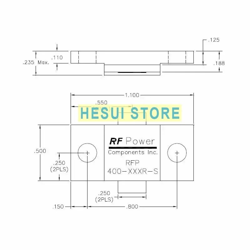 Used+Not NEW+Send after Measure RFP400-50R-S  400W DC-0.5GHz 500MHz  50Ω 50R RF Load Resistor RF Flanged Resistor 400-50R-S