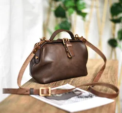 Designer genuine leather ladies small green shoulder crossbody bag vintage casual natural real cowhide women's mini cute handbag