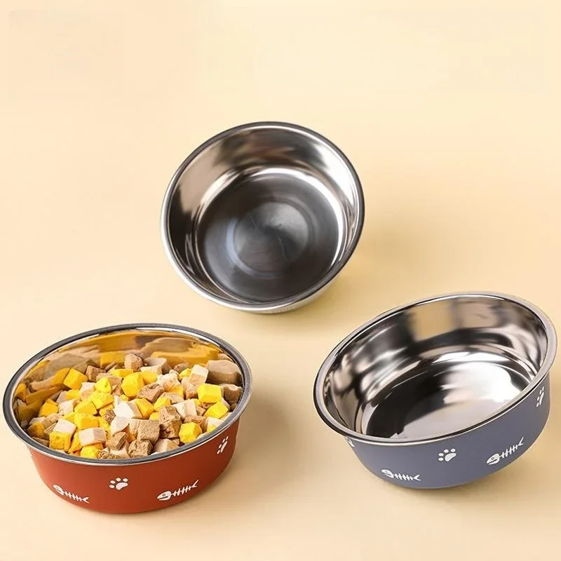 Stainless Steel Pet Feeders Non-slip Dog Bowls For Small Medium Large Dogs Pet Cat Feeder Bowls And Drinkers Dogs Accessories