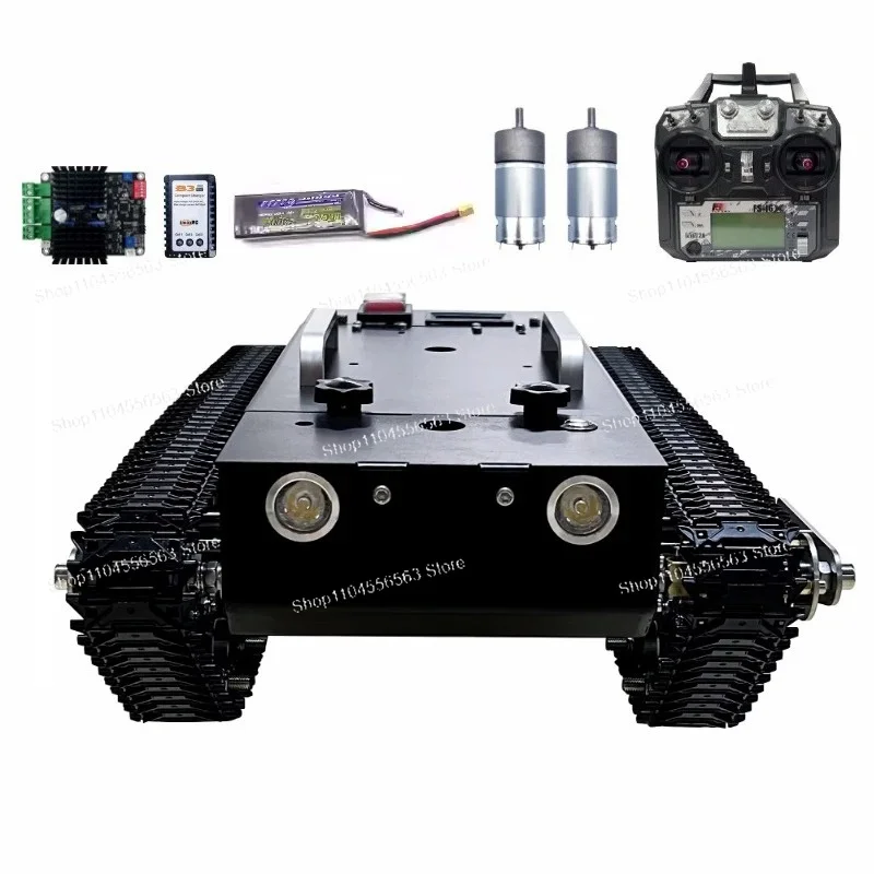 30kg Load RC Tank Metal Track Shock Absorption Robot Car STM32 Controller FS Handle Programmable DIY Kit