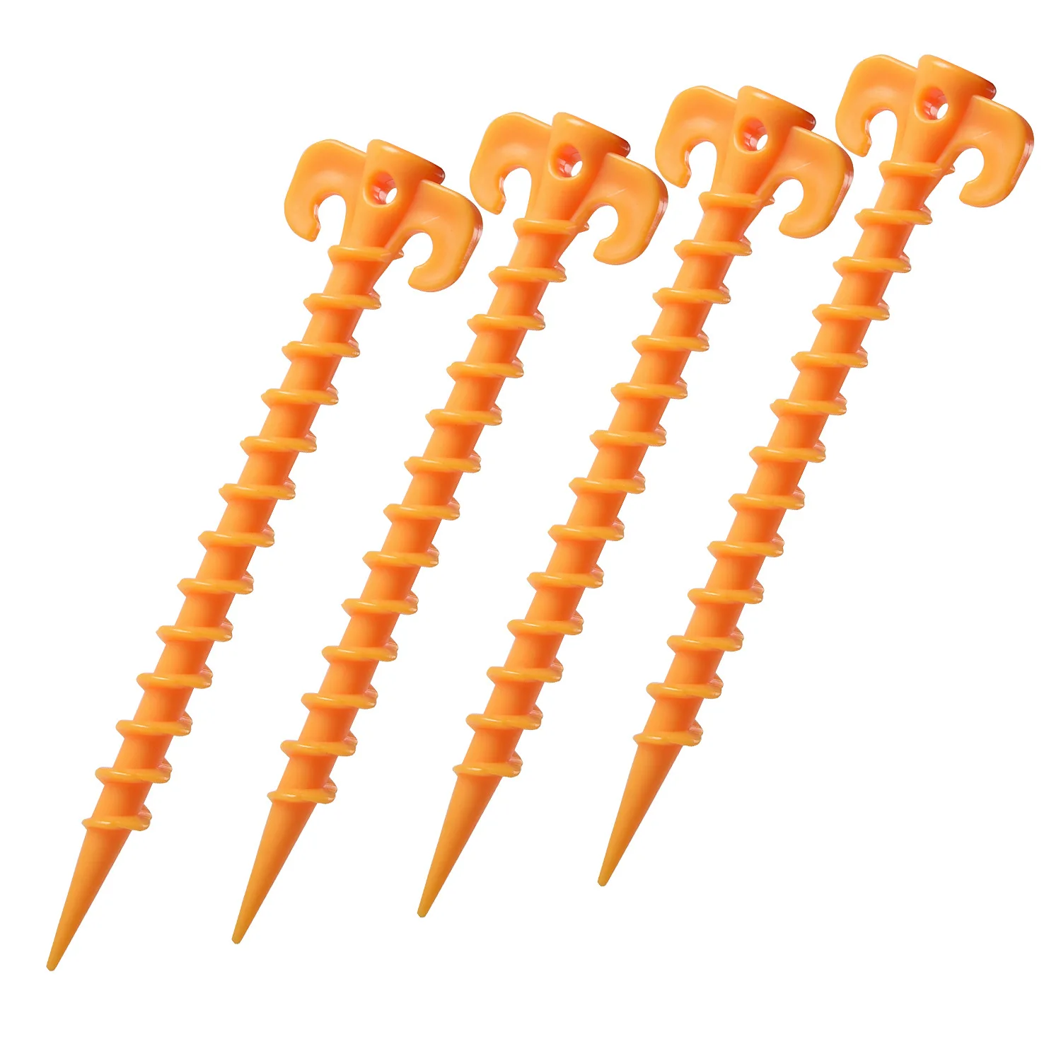 Clavos de tienda de campaña al aire libre, clavos de tierra, estacas de clavos de tornillo, clavijas de arena de plástico, estacas de tienda de playa