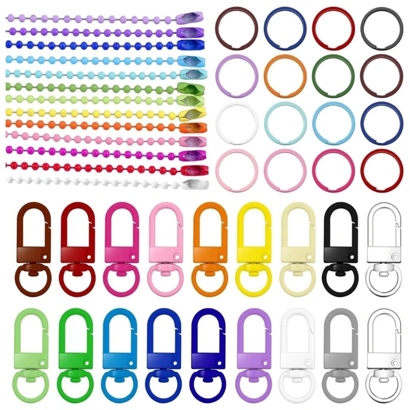 

Sturdy Key Holder Construction Bundles 160Pcs Mixed Clasps and Metal Chains