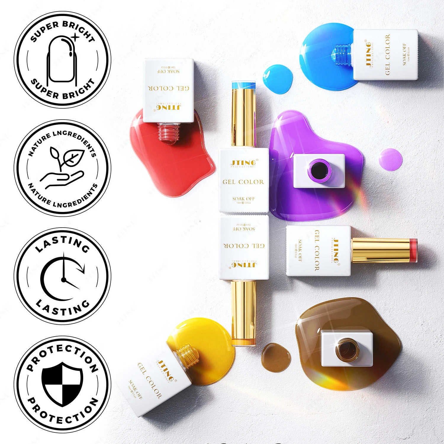 JTING 1 قطعة 15 مللي 195 لون طلاء جل الأظافر عالي الجودة لفنيني الأظافر وعشاق الأعمال اليدوية #2