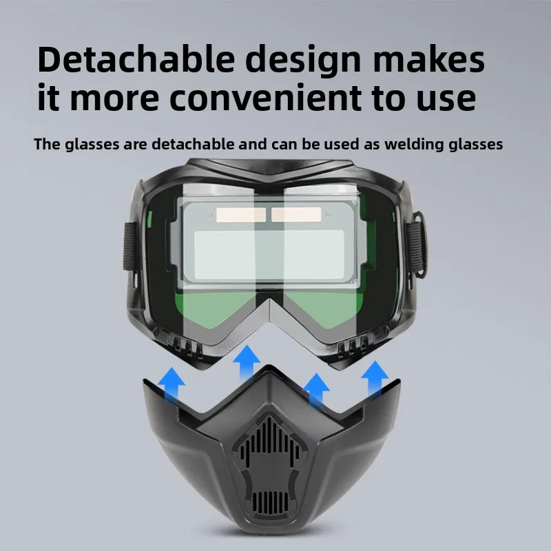 Masque de soudage à lumière Variable automatique Harley monté sur la tête, masque de protection Anti-éblouissement pour soudeur, capuchon de soudage fendu amovible