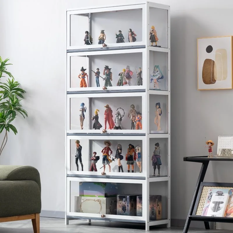 Lego Figure Display Cabinet for Boys And Girls Acrylic Door Bamboo