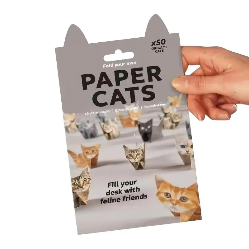  Papier vouwen Kat DIY Handvouwen Dier Schattig Afbeelding Knutselen Creatieve set 3D Desktop Leuke decoratie Beginner Kunstactiviteit Cadeau
