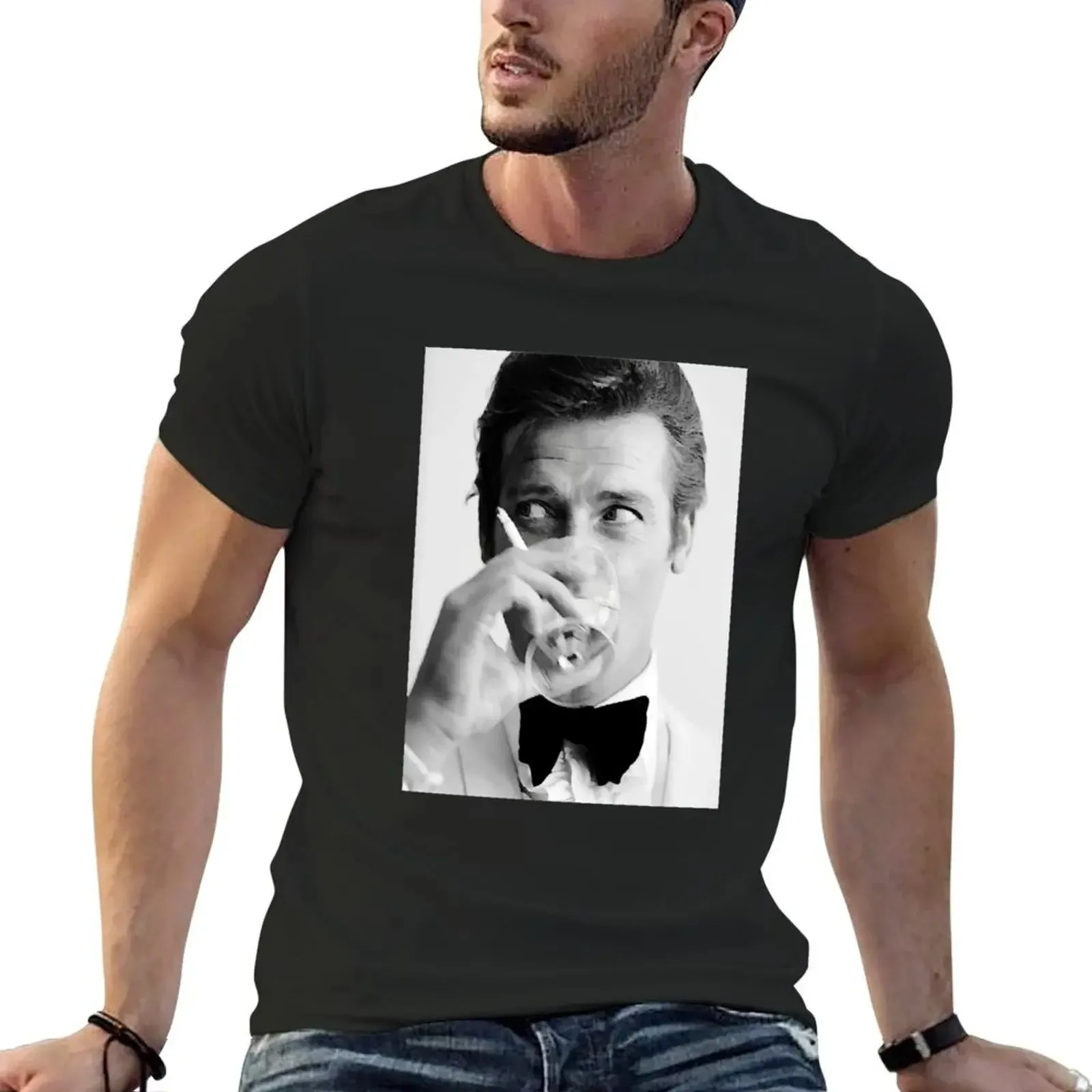 Roger with Martini T-Shirt Boys Whites Custom T Shirt Plain White T Shirts Men