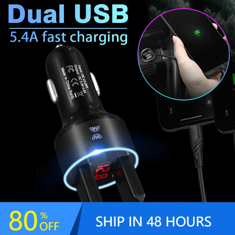 

200W Car Charger Dual USB Ports Super Fast Charging Car Accessories For Volkswagen GTI Rline R Golf Amarok Phaeton Teramont ID3