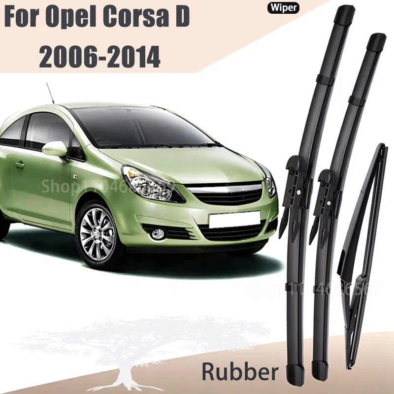 3Pcs Wiper Front & Rear Wiper Blades Set For Opel Corsa D 2006-2014 Windshield Windscreen Car Rain Brush 26"+16"+12" Accessories