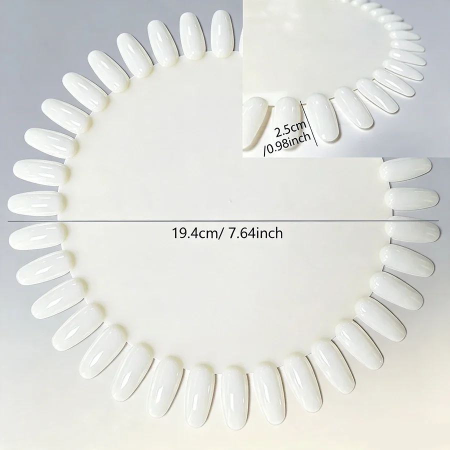 36 Tips Acrylic Nail Color Card White Practice Wheel Board Nail Polish Painting Palette for False Nail Art Manicure Display