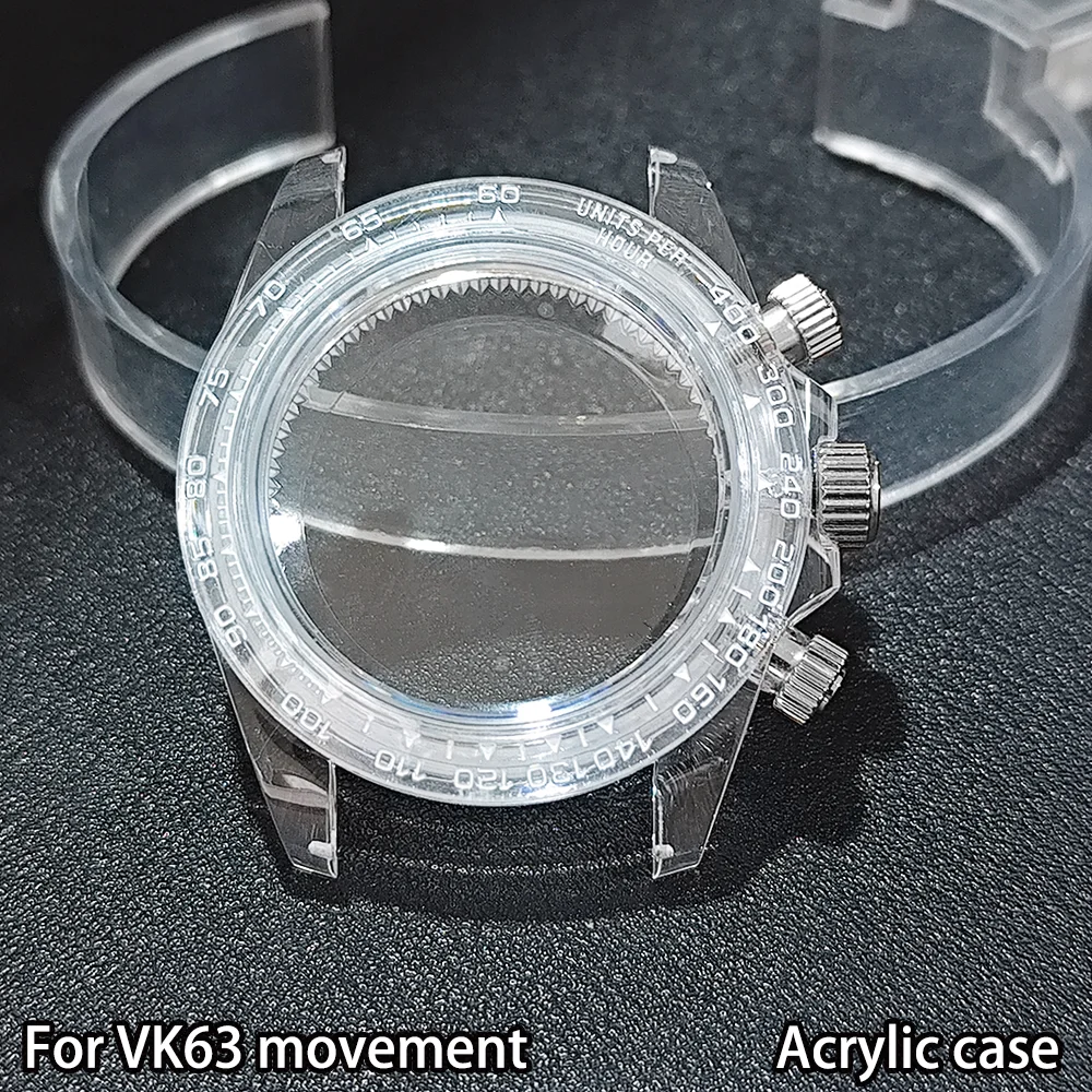 

VK63 Case VK63 Transparent Case 39.5MM Transparent Case VK63 Acrylic Case Watch Case Accessories 20mm Transparent Watch Bands