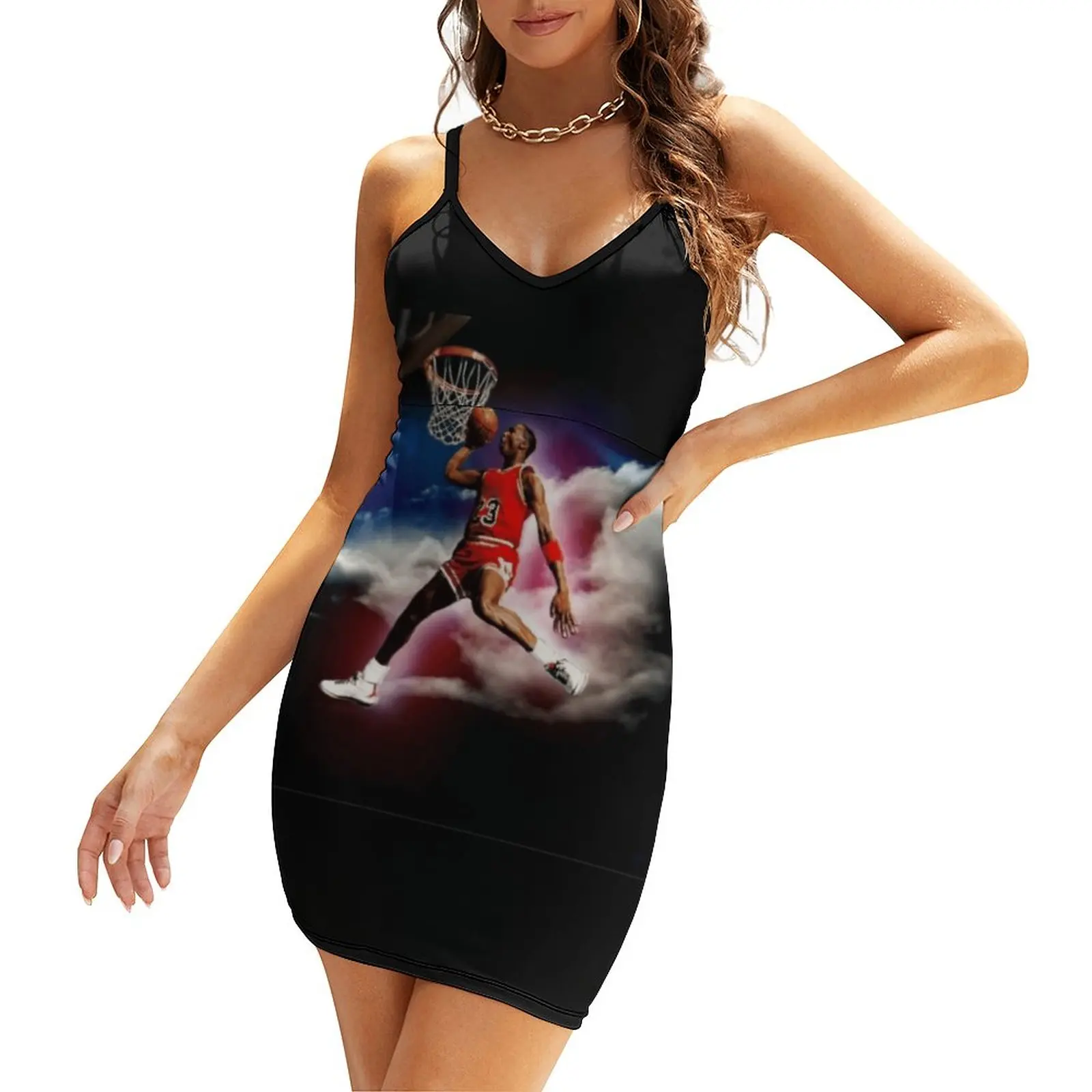 2023 Basketball Stars Michaeler And Jordans (8) Women's Sling Dress Funny Novelty Dresses Premium Sexy Woman's Clothing  Clubs