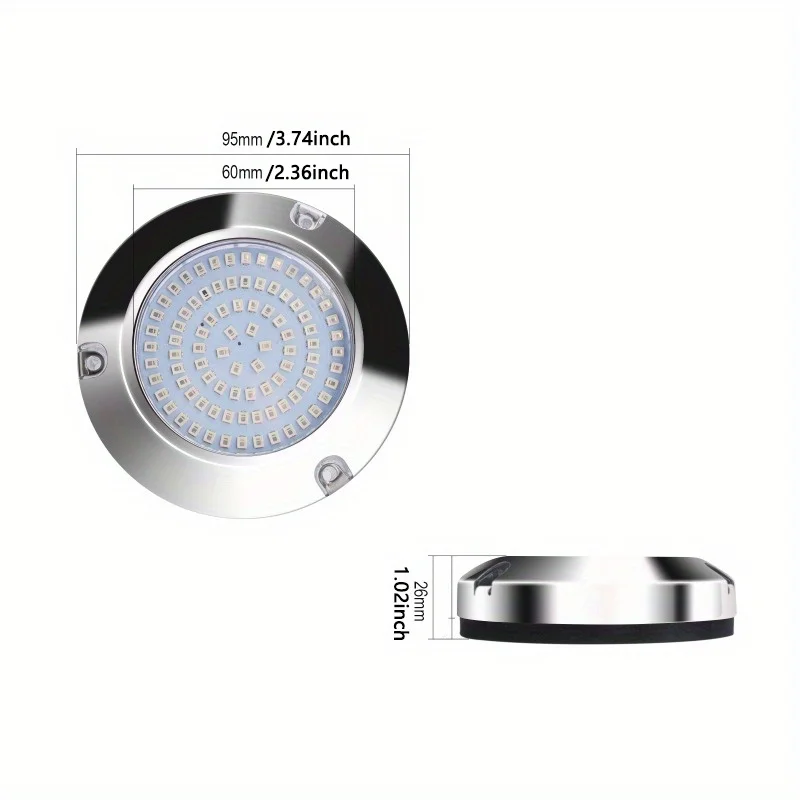 90LED RV High Brightness Lights Yacht Lamp Stainless Steel Underwater Light Boat Lamp