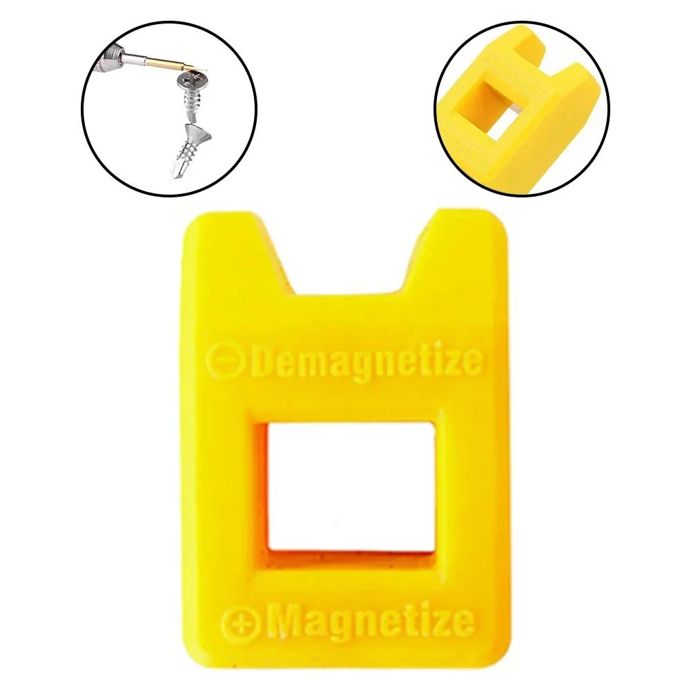 2 In 1 Screwdriver Magnetizer Degaussing Plastic Yellow Demagnetizer Change Magnetism Parts For Steel Hand Tool Accessories