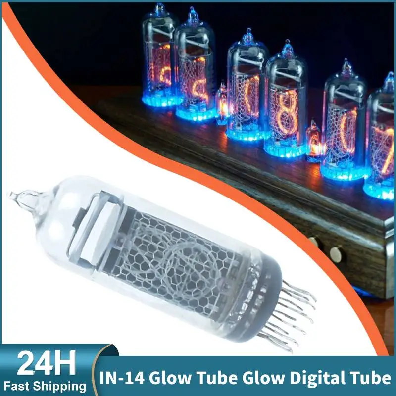 IN-14 Retro Glow Tube Orange Glow and Vintage Numeric Display Digital Tube DIY LED Clock Tube Visual Effects for Clock Indicator