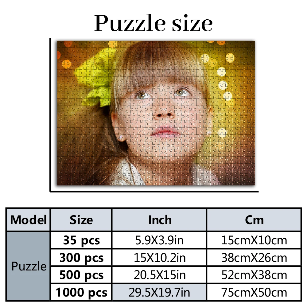 35/300/500/1000pcs Personalized Custom Photo Puzzle Selfie Pet Birthday Wedding Gift Anniversary Valentine's Day Valentine Day