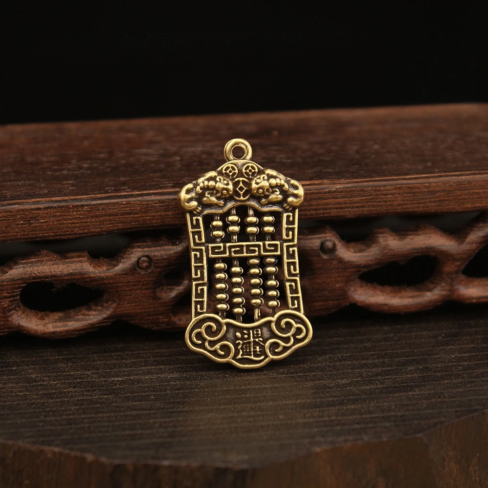 

Creative Brass Handmade Pixiu Abacus Personalized Pendant