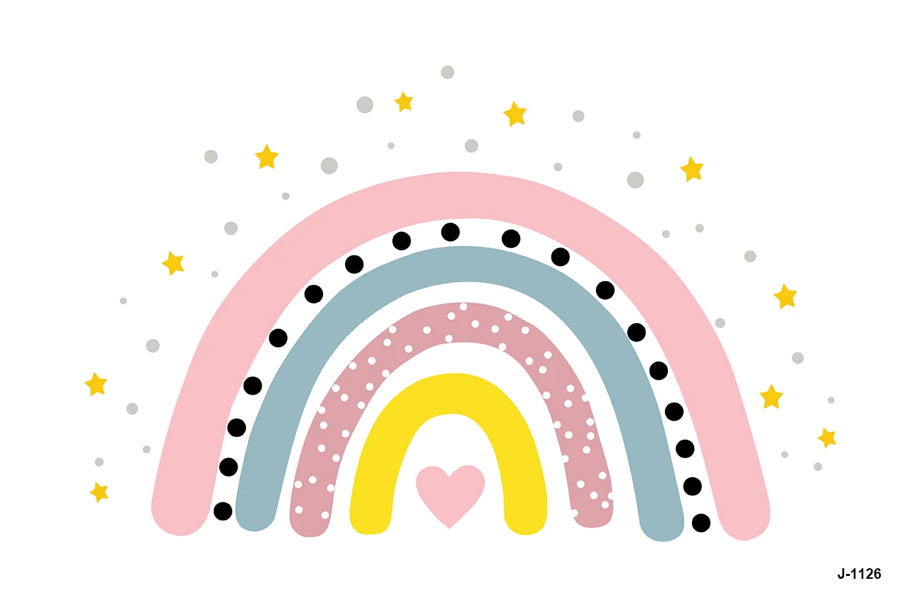 ฉากหลังแบบโบฮีเมียนสำหรับวันเกิด1st ของเด็กทารกดอกไม้สายรุ้งสดใสเด็กหญิงเด็กชายผีเสื้องานเลี้ยงวันเกิด