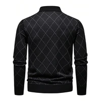 Mens Fashion Sweater Half Zip Collar Knit Pullover Casual Sport Golf Sweaters American Size Male Autumn Winter Clothes 2