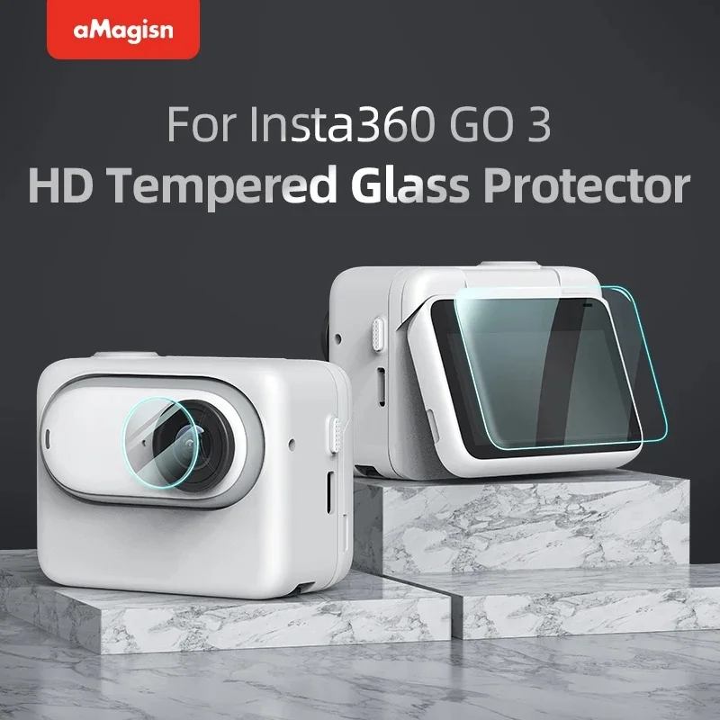 aMagisn HD Tempered Glass Protection Film for Insta360 GO 3 Screen Protector Lens Protective Film Accessories