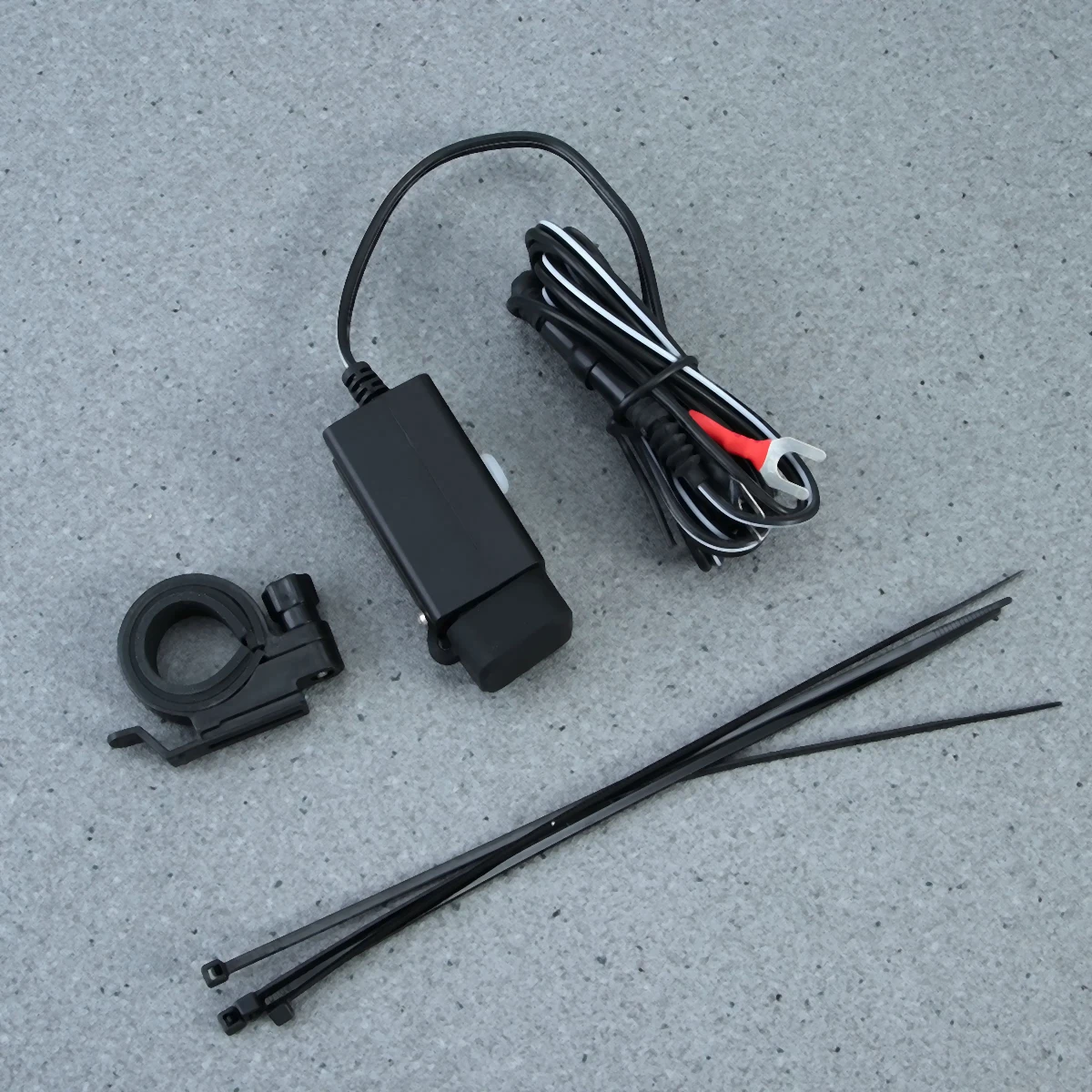 

Waterproof Motorcycle USB Kit Dual USB Socket Adapter Power Cut-Off LED Monitor Universal Ring Terminal Dustproof
