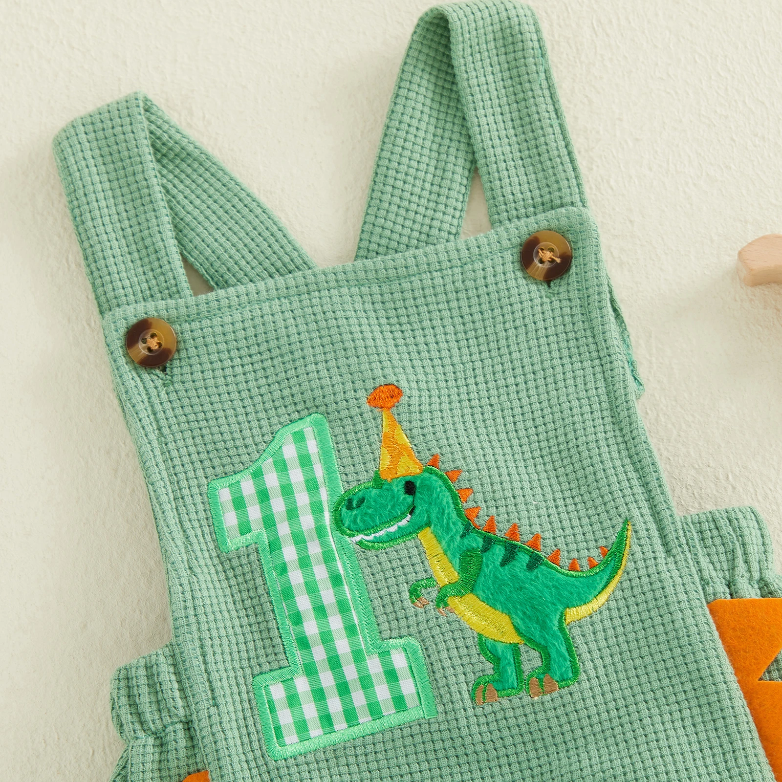Dinosaur Birthday Baby Overalls 4