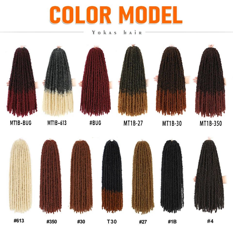 Butterfly Locs Crochet Hair Extensions Synthetic For African Women 24 36 Inch Afro Curl Braiding Hair Strands For Black Female