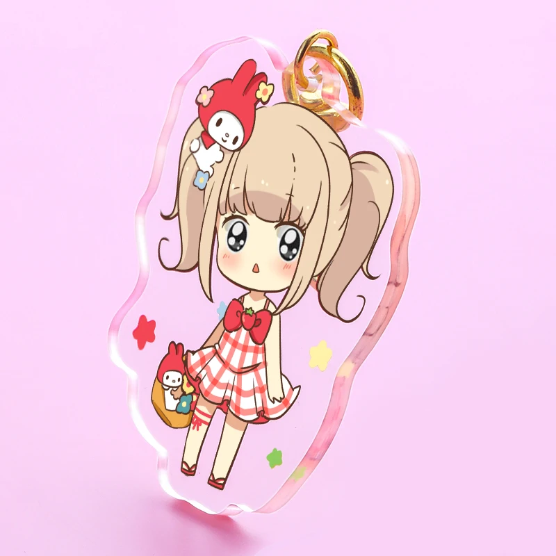 Transparent Plate Custom Phototag Acrylic Keychain Clear Double Sided Color Printing Picture Cartoon Anime Personalized Key Ring