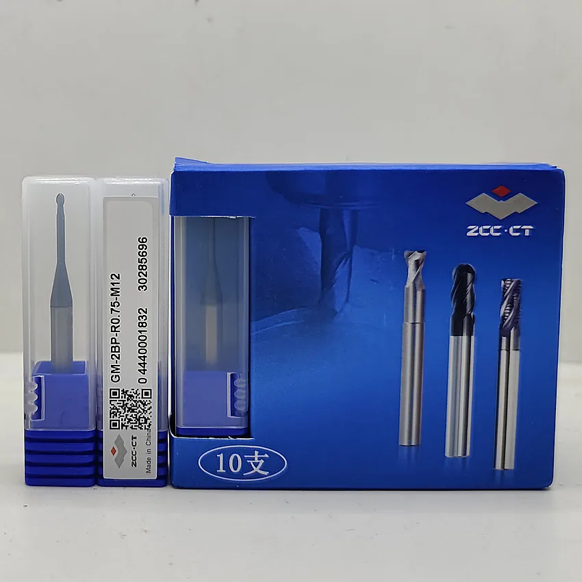 

GM-2BP-R0.75-M12 ZCC.CT 2 edge straight shank long neck short edge ball end mill GM-2BP 2Flute Ball nose end mill Ball End mills