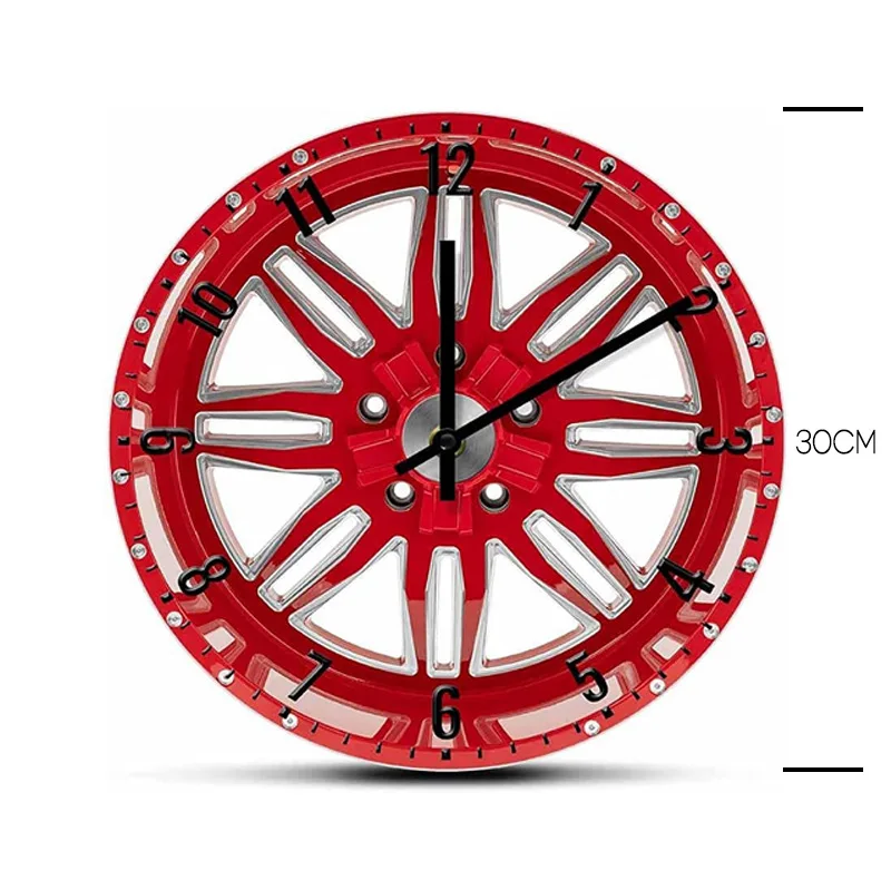 Tire Design Wall Clock Creative Acrylic Car Wheel Hub Silent Clock Repair Garage Wall Decoration Living Room Tire Design Watch