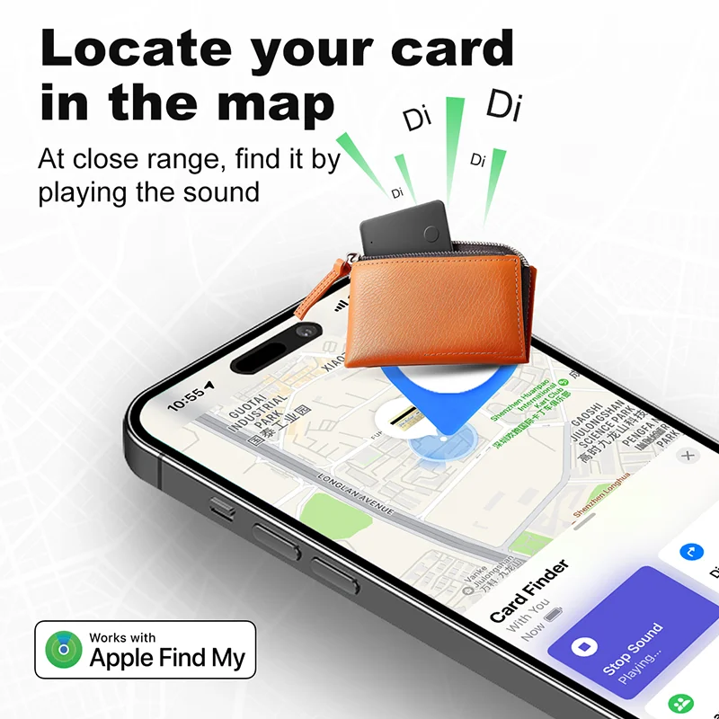 Wireless Charging ABS Material Smart Tacker For Wallet Bag Car With Apple MFi Certificated Keys Toys Finder Locator