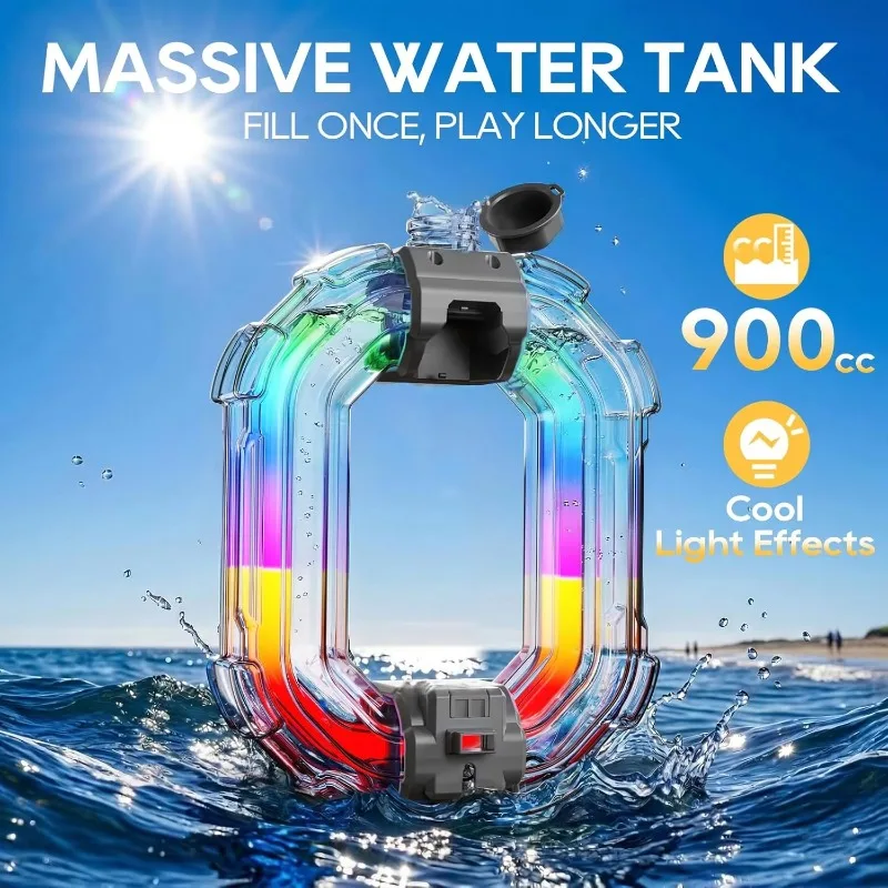 LED Ring-shaped Electric Water Guns Children Powerful Shooting Game Automatic Water Blasters Summer Outdoor Beach Toys for Kids view 5