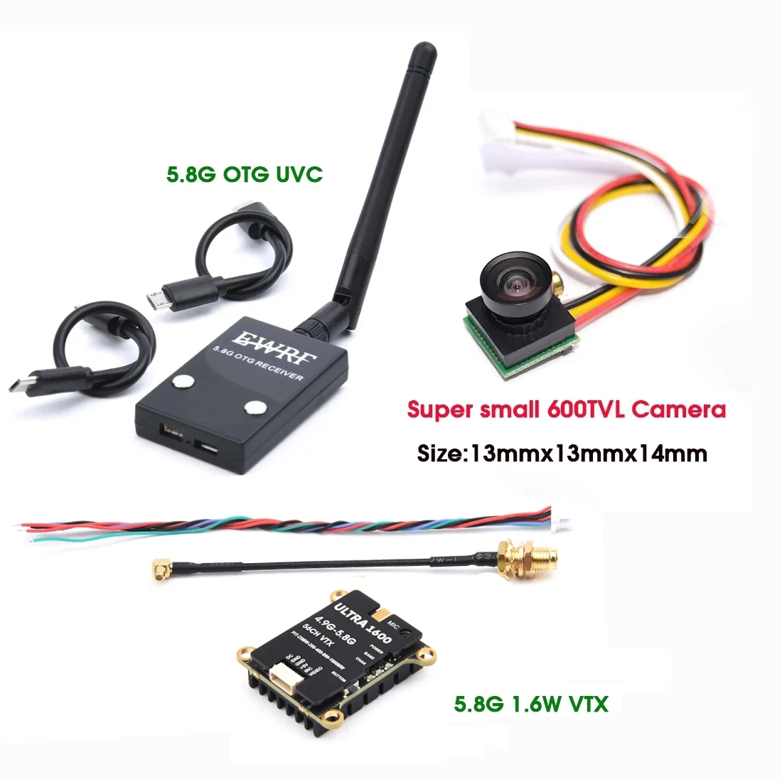 FPV RC Camera Drone, Receptor de Câmera, UVC, Transmissor VTX