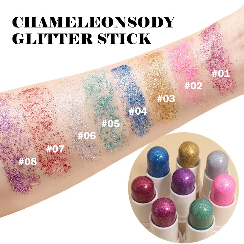 Glitter Oogschaduw Stick Waterdichte Koreaanse Make-Up Cosmetica Glanzende Oogschaduw Glitter Eyeliner Koreaans Groen Blauw Oogschaduw Stick