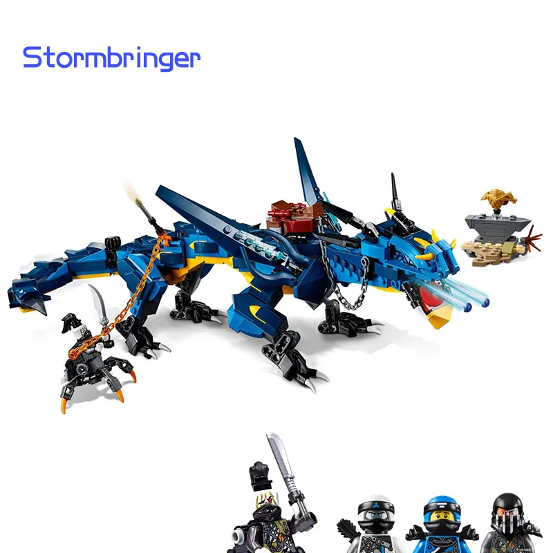 

Animated Film Movie Jay's Blue Mecha Dragon Of Thunder And Storm Blue Building Blocks With Figure Toys Gifts For Adult Kids Boys