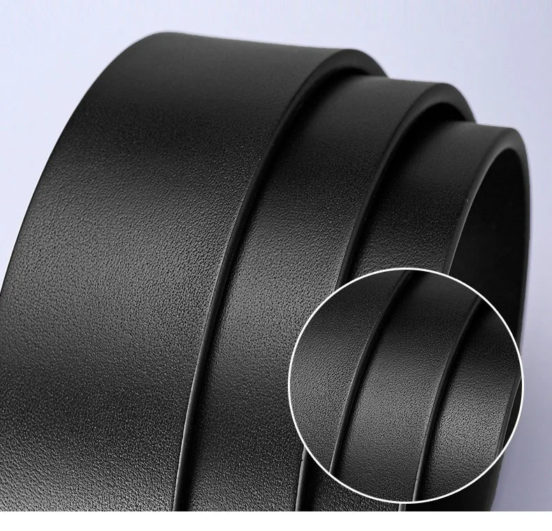Luxuriöser Herren-Ledergürtel aus Rindsleder mit Metall-Legierungsdornschließe, 120, 130, 140 cm, für Business und Freizeit – Detail 3