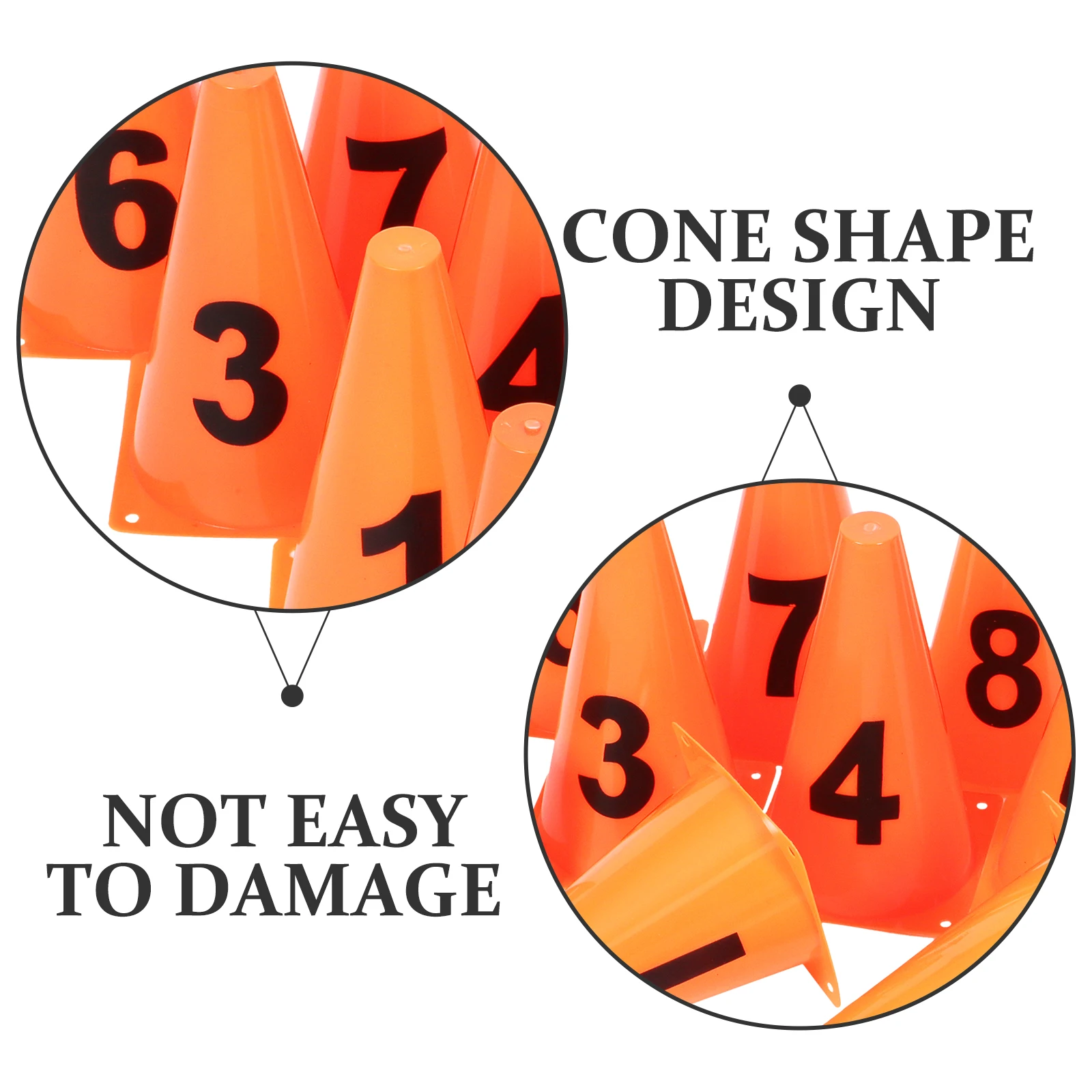 مجموعة واحدة من مخاريط تدريب كرة القدم المرقمة، مخاريط رياضية لامعة لممارسة أجيليتي، كرة القدم، كرة القدم، التزلج، دورة العوائق