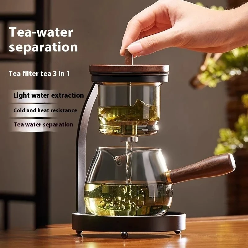 

For Tea Separation Set China Kung Fu Matcha Set Kit Tea Infuser Teapot For Home Glass Semi-Automatic Teapot