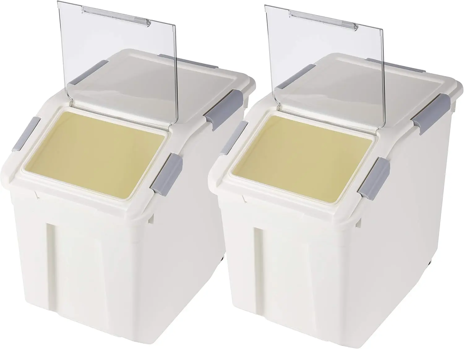 

2-Pack 30 lbs Flour Storage Container, 25L Airtight Food Bin with Wheels BPA-Free