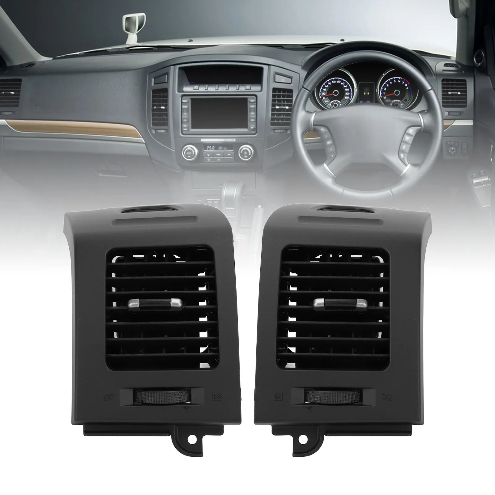 1Pair Car Front Side AC Air Vent Outlet Grille Ventilation Dashboard Side Air Vent Panel For Pajero 2006-2021 Fourth Generation