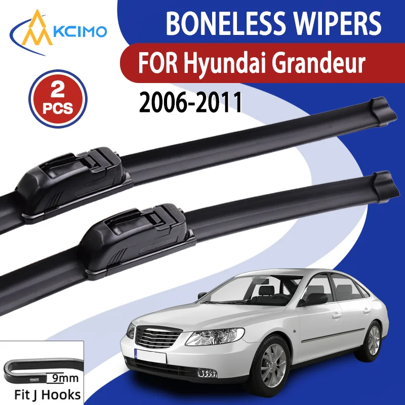 Passend für Hyundai Grandeur Azera TG 	 2006–2011 24"+20" U-Typ-Wischerblätter ohne Knochen, Premium-AAA-Gummi, extrem leise, streifenfrei