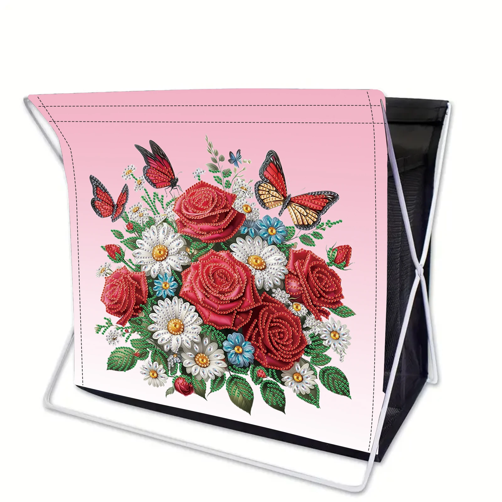 

Комплект корзины для хранения одежды с алмазной живописью, букет цветов Diamond Art, корзина для хранения специальной формы для украшения дома, подарки